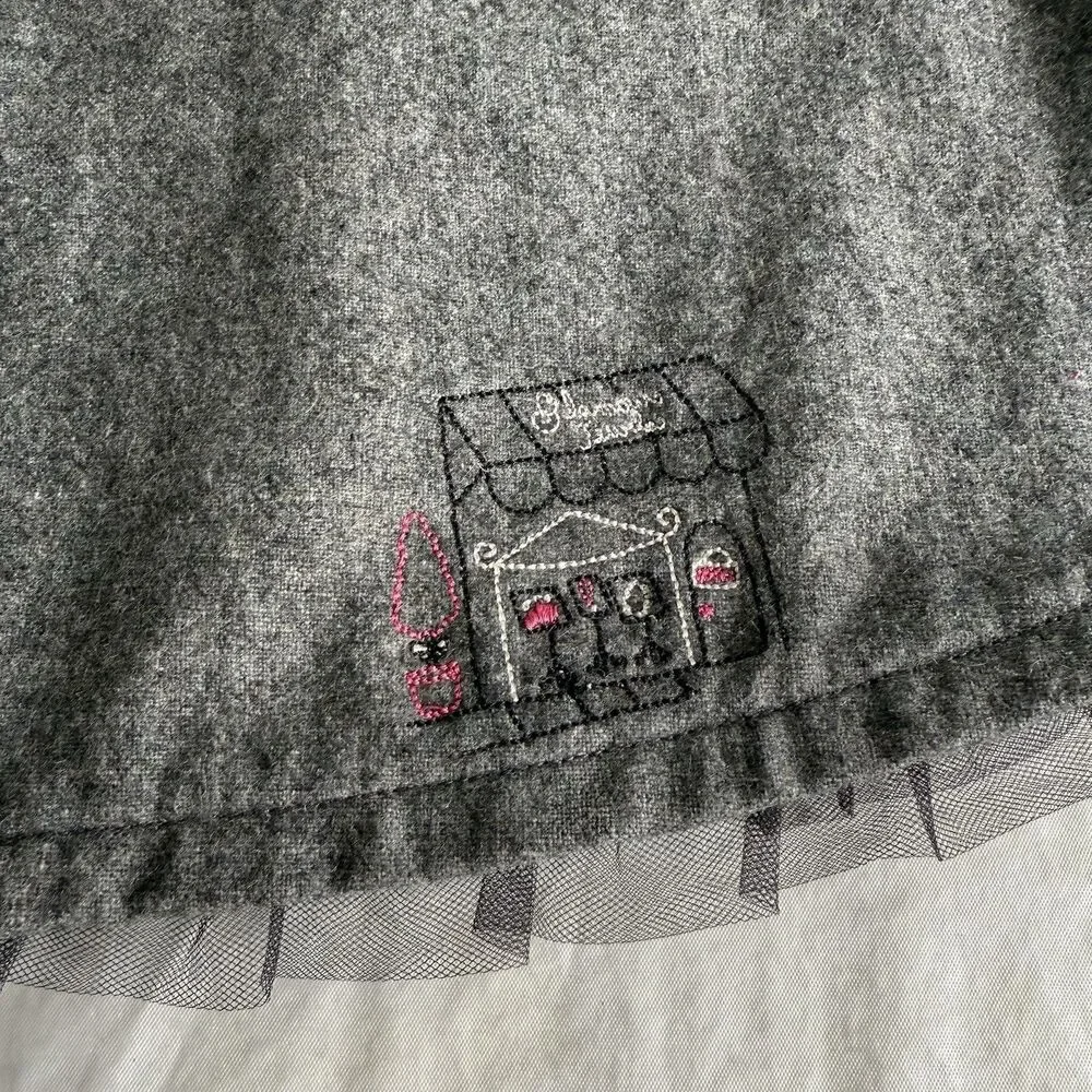 Y2K Girls Gymboree Gray Wool Blend Jumper Dress City France Pink Twirl Sz 6-12M